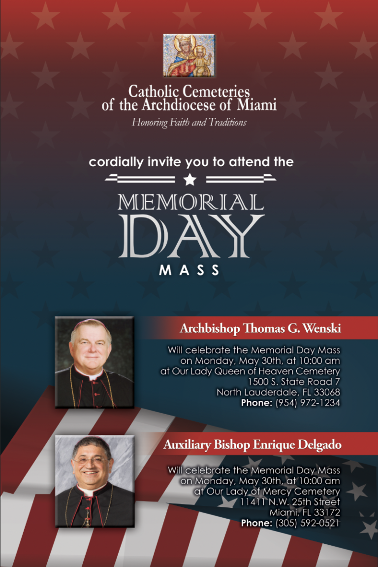 Memorial Day Mass Invitation Catholic Cemeteries of the Archdiocese